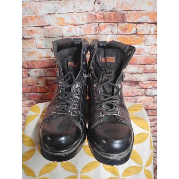 Vintage Harley-Davidson Motorcycle Boots Men\'s Size 13 Black Leather main image 5